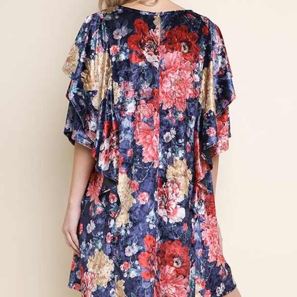 Velvet floral dress - Picture 3 of 3